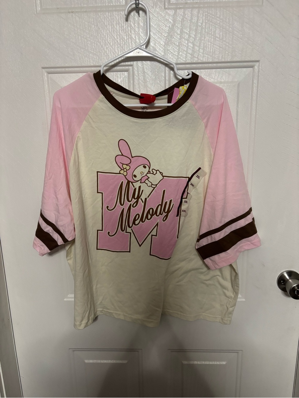 My Melody Pink & Cream Raglan Short Sleeve Tee